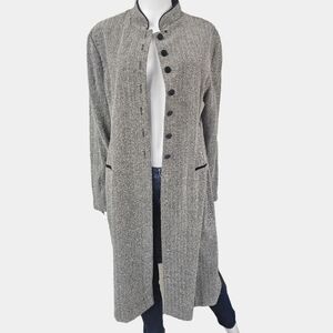 Virgo Vintage Herringbone Long Sleeve Button Down Jacket Dress Size 16